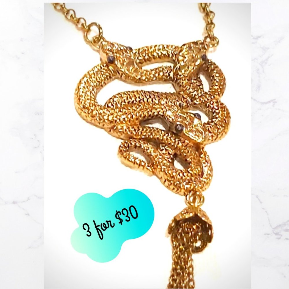 3/$30 Gold Snake Necklace